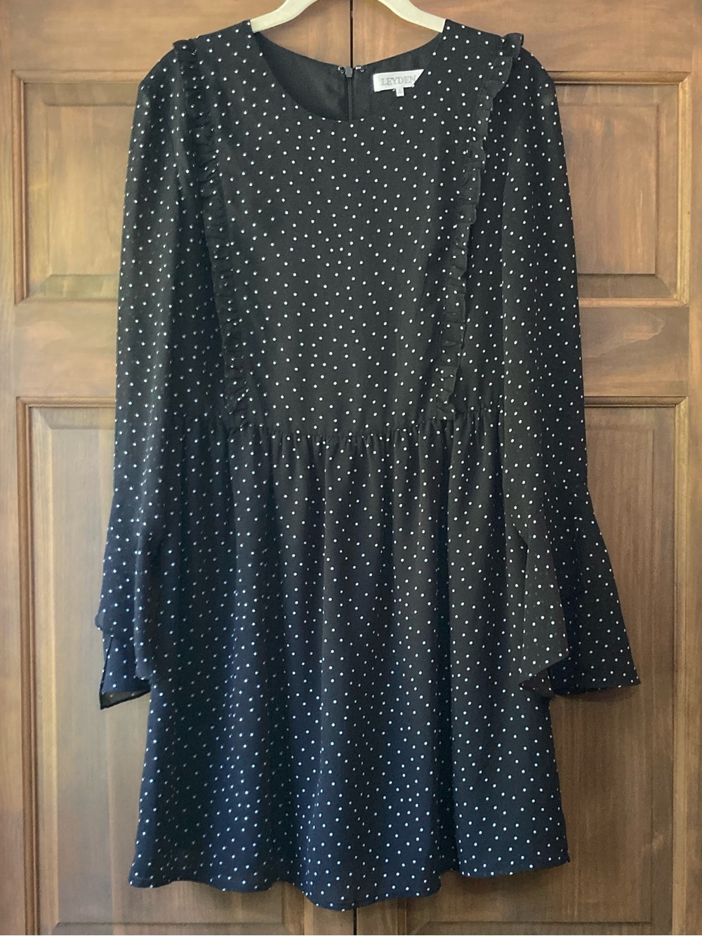 Leyden Black & White Polkadot Dress Large
